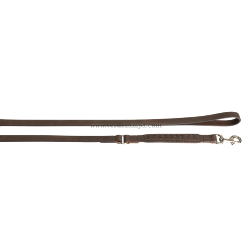 Camon Da044/d Guinzaglio In Vera Pelle Intrecciata, Marrone, 20x1000mm - immagine 3