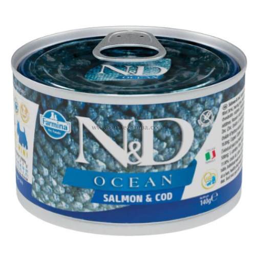 Farmina N&d Dog Umido Lattina 216 Ocean Salmone Merluzzo Gr 140 - immagine 3