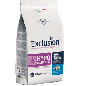 Exclusion Dog Secco Diet Hypoallergenic Small Pesce E Patate Kg 2