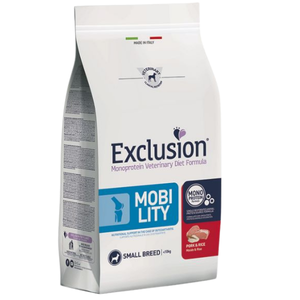 Exclusion Dog Secco Diet Mobility Small Maiale Riso Kg 2