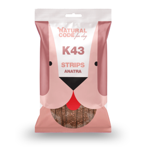 Natural Code Dog Snack K43 Strips Anatra Gr 180