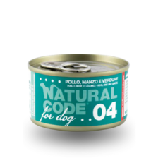 Natural Code Dog Umido Lattina Gr 90 - 04 POLLO MANZO E VERDURE