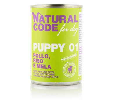 Natural Code Dog Umido Lattina Puppy Gr 400