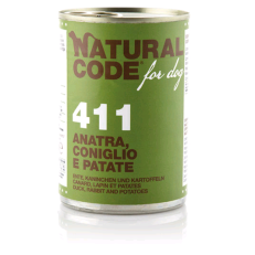 Natural Code Dog Umido Lattina Gr 400 - 411 ANATRA,CONIGLIO E PATATE