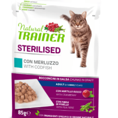 Trainer Natural Cat Busta Sterilizzato Gr 85 - MERLUZZO