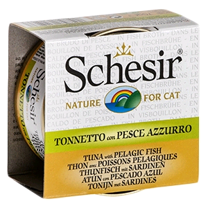 Schesir Cat Umido Lattina Gr 70 Cf 12 - TONNETTO PESCE AZZURRO BRODO