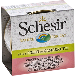 Schesir Cat Umido Lattina Gr 70 Cf 12 - POLLO GAMBERETTI BRODO