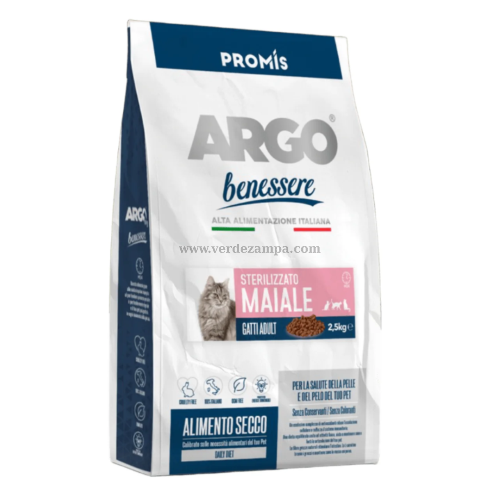 Argo Cat Secco Benessere Sterilizzato Maiale 2,5 Kg - immagine 3