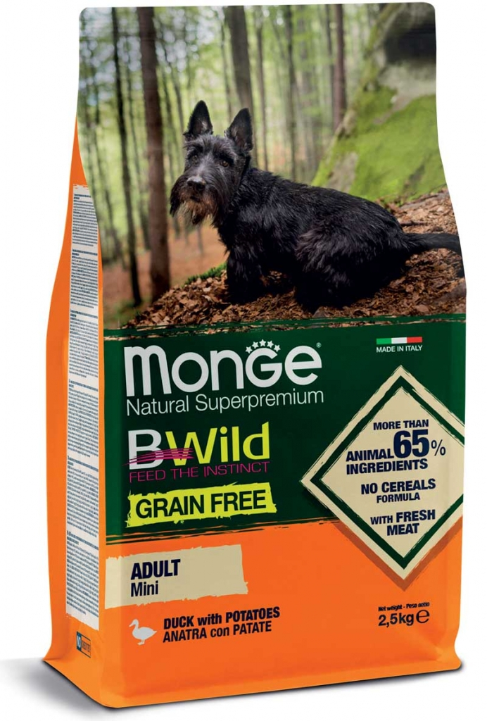 Monge Bwild Grain Free Mini Adult Anatra Patate Kg 2,5