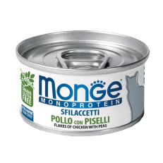 Monge Cat Umido Lattina Sfilacetti Monoproteico Gr 80 - POLLO E PISELLI