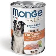 Monge Dog Umido Lattina Fresh Gr 400 - SENIOR TACCHINO