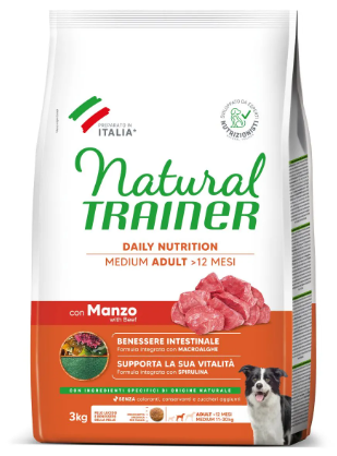 Trainer Natural Dog Adult Medium Manzo