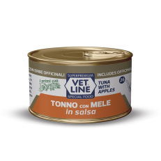 Vet Line Cat Umido Lattina Naturale Gr 70 - IN SALSA AL TONNO E MELE