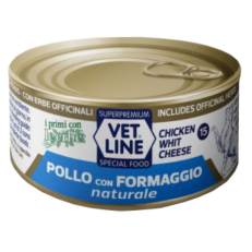 Vet Line Cat Umido Lattina Naturale Gr 70 - AL POLLO E FORMAGGIO