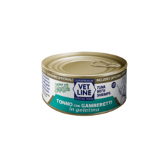 Vet Line Cat Umido Lattina Naturale Gr 70 - IN GELATINA AL TONNO E GAMBERETTI