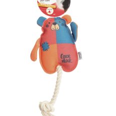 Camon Ah4156 Gioco Cane, Orsetto In Tessuto C/corda E Squeaker. Approx. Lunghezza 25cm