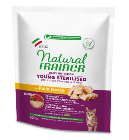 Trainer Natural Cat Secco Young Sterilized Pollo Gr 300