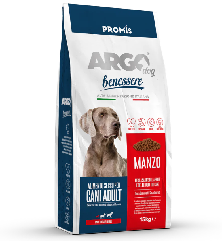 Argo Dog Secco Benessere Manzo Kg 15