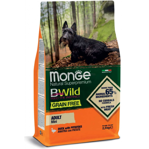 Monge Bwild Grain Free Mini Adult Anatra Patate Kg 2,5 - immagine 3