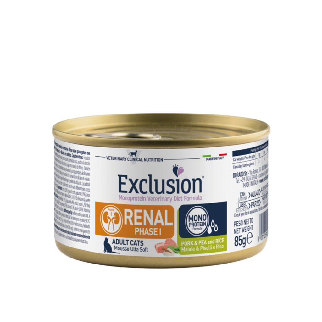 Exclusion Cat Umido Lattina Diet Renal Maiale Piselli Fase Gr 85