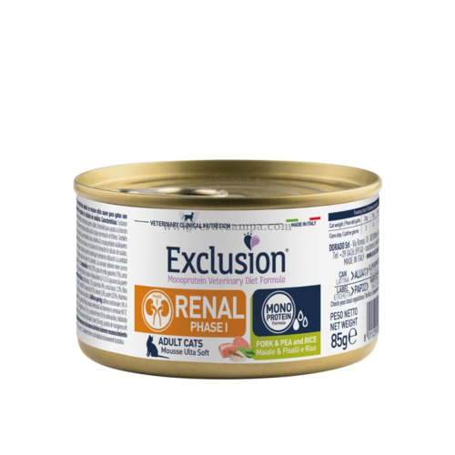 Exclusion Cat Umido Lattina Diet Renal Maiale Piselli Fase Gr 85 - immagine 3